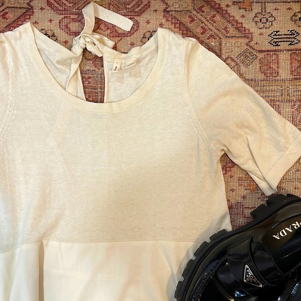 Anthropologie Moth Silk Top white medium